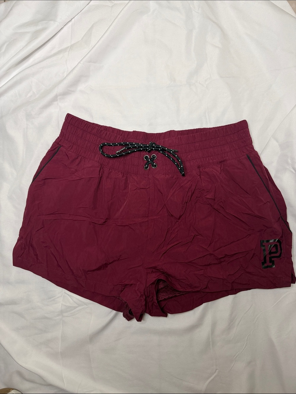 PINK Victoria's Secret Burgundy Athletic Drawstring Shorts